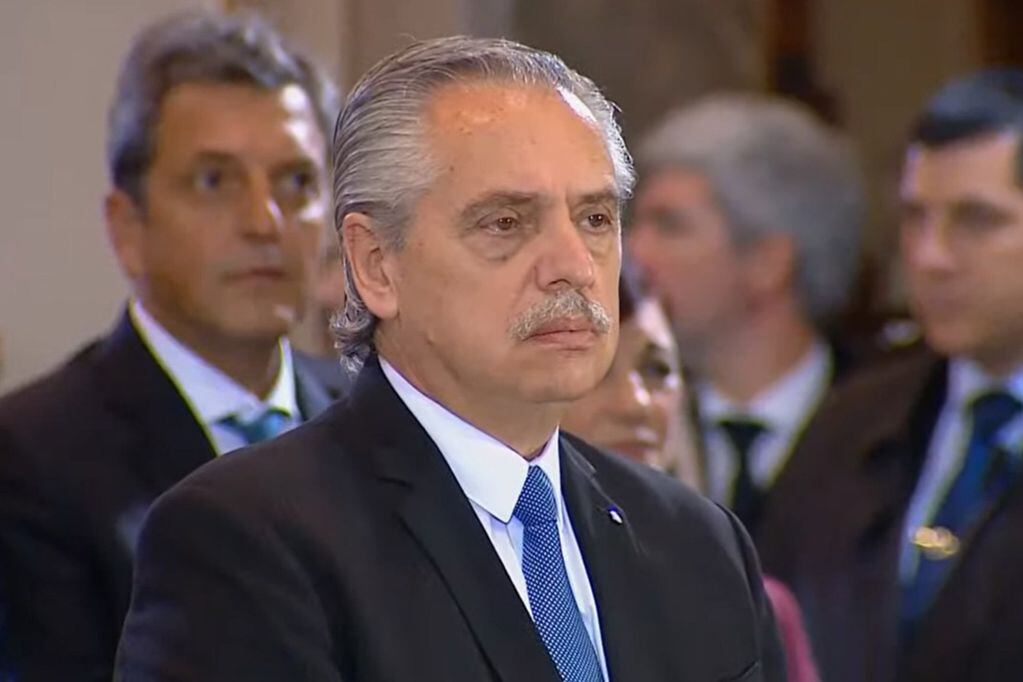 Alberto Fernández participó del Tedeum en la Catedral Metropolitana. Foto: Captura de video.