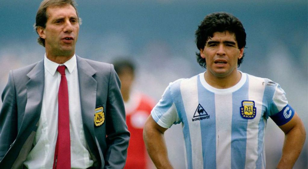 Carlos Salvador Bilardo y Diego Armando Maradona, líderes de la Selección Argentina en el Mundial de México 1986.