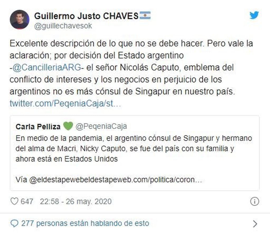 Guillermo Justo Chaves. (Twitter)