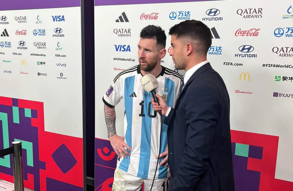 Messi en la entrevista con TyC Sports. Foto: Twitter Gastón Edul.