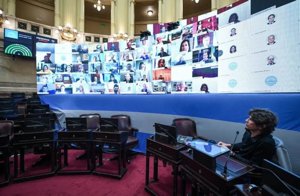 El Senado realizó con éxito el primer ensayo para la sesión virtual del 13 de mayo. (Prensa Senado)