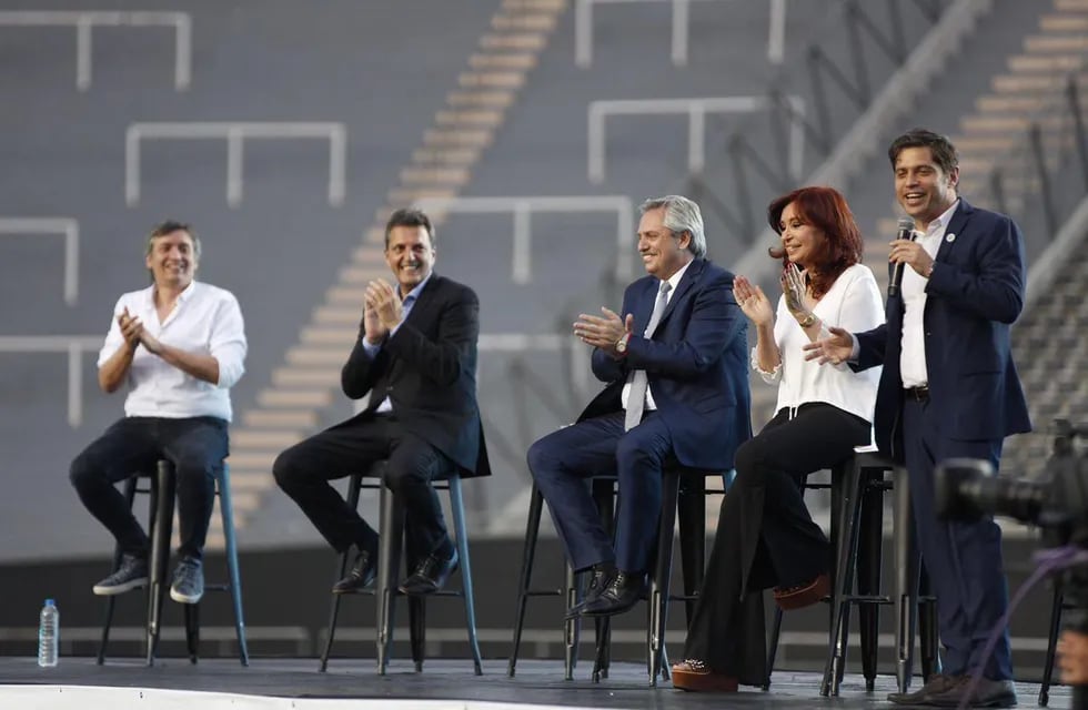 Un acto en La Plata fue la excusa para reunir a los principales cuadros del Frente de Todos. (Foto: Prensa CFK)