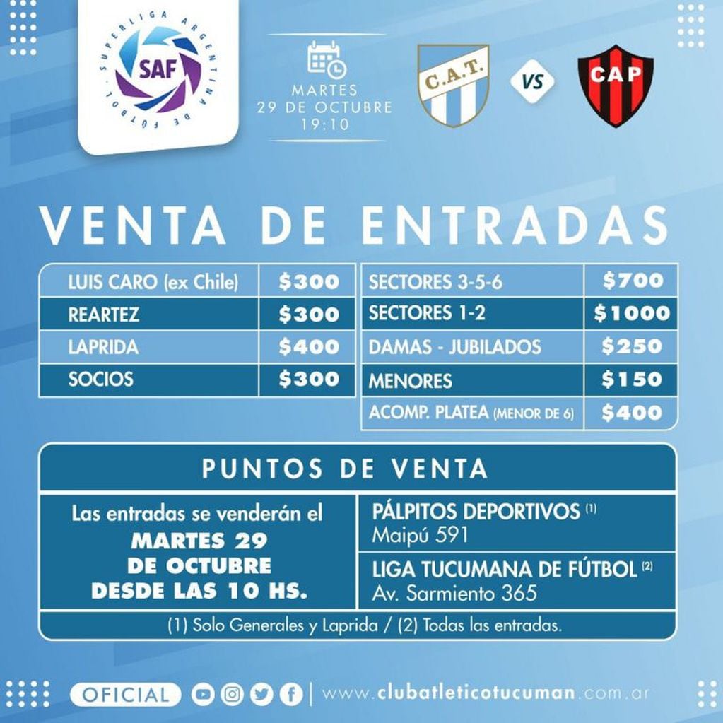 Twitter: Atlético Tucumán.