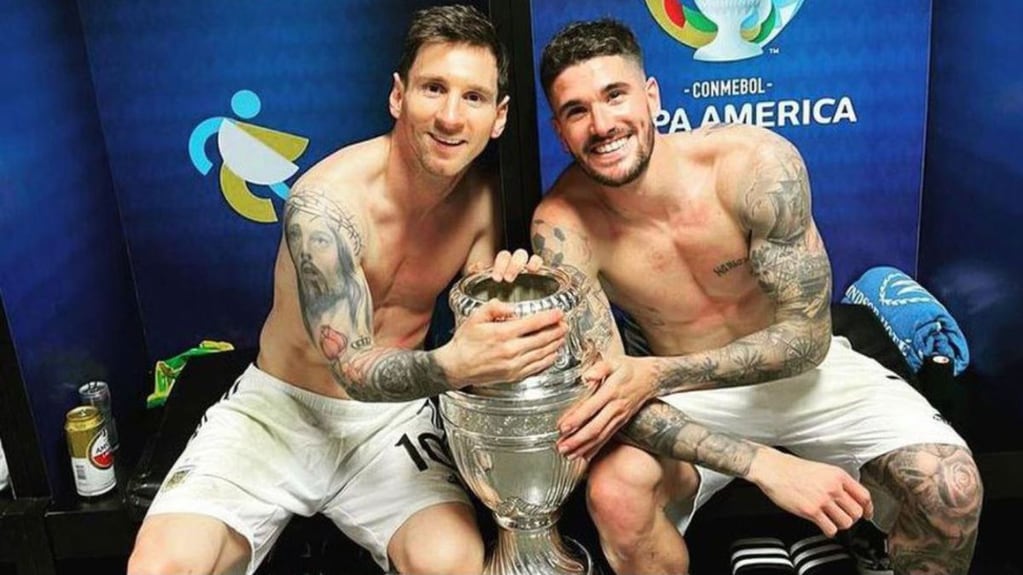 Rodrigo De Paul se hizo un tatuaje con forma de baraja en honor al título que consiguió Argentina en la Copa América.
