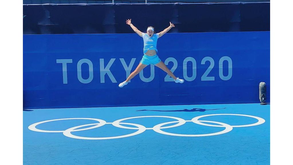 Nadia Podoroska comenzó a entrenar en Tokio para los Juegos Olímpicos.