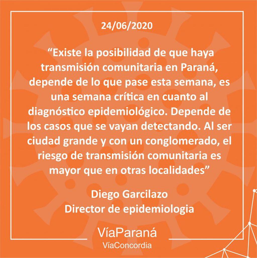 Diego Garcilazo, la situación en Paraná.