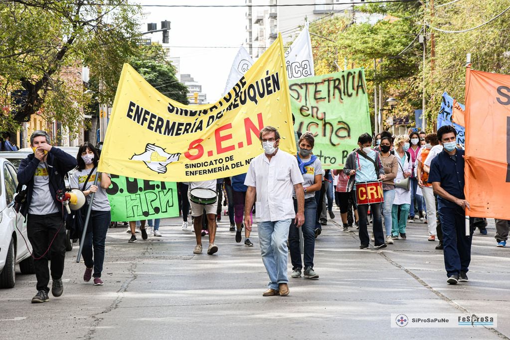 Protesta de personal de Salud en Neuquén.