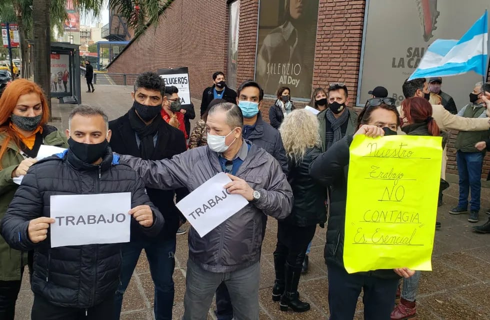 Protesta de peluqueros en Córdoba.