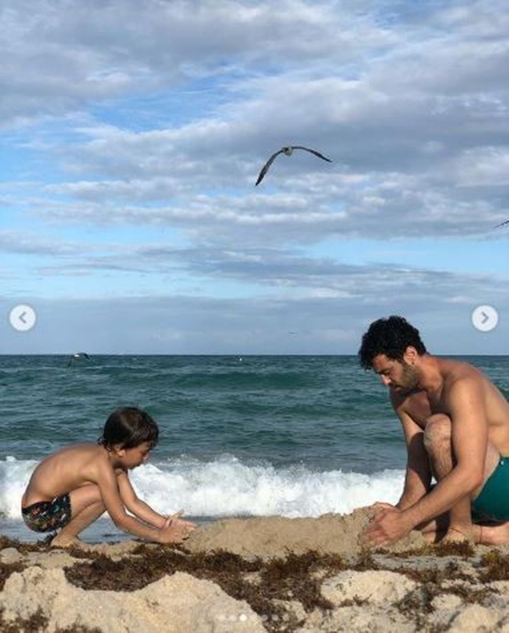 Mauro Caiazza y "Momo" Osvaldo jugaron en las playas de Miami