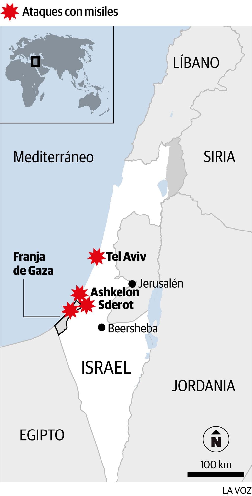 Infografía: Ataques con misiles en Israel y en Gaza