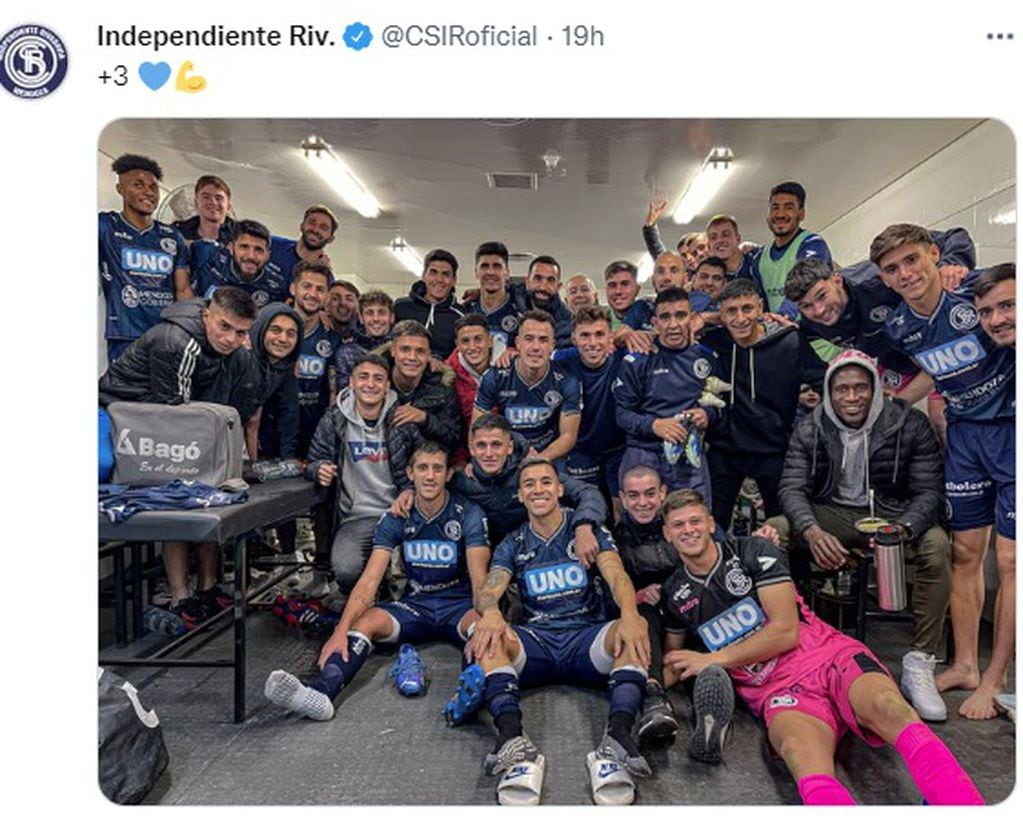 Triunfo y alegría en la intimidad de Independiente Rivadavia.