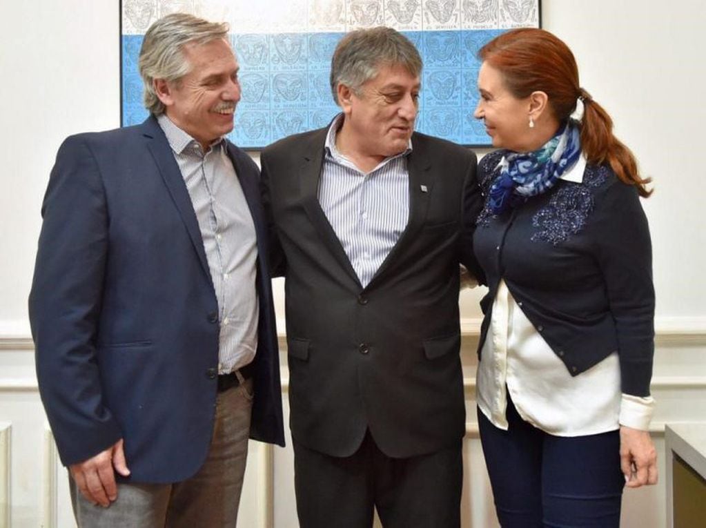 Alberto Fernández y Cristina Fernández de Kirchner junto Claudio Queno