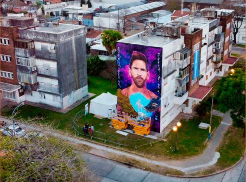 El mural homenaje a Lionel Messi