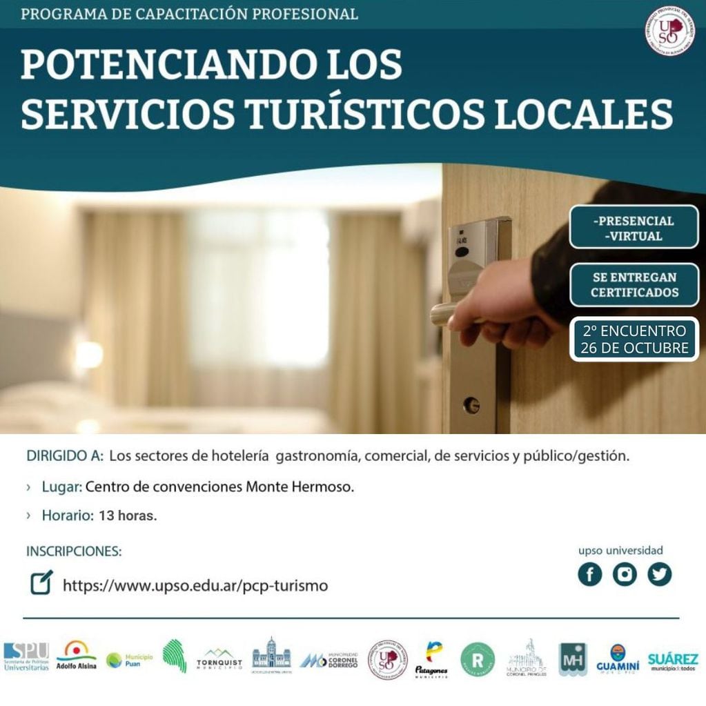 Capacitación de la UPSO: “Potenciando los servicios turísticos locales”