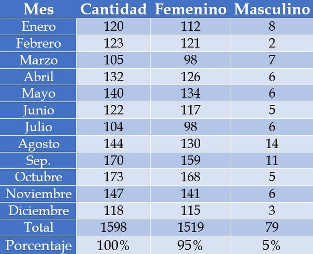 Estadísticas de violencia de género y femicidios en San Luis.