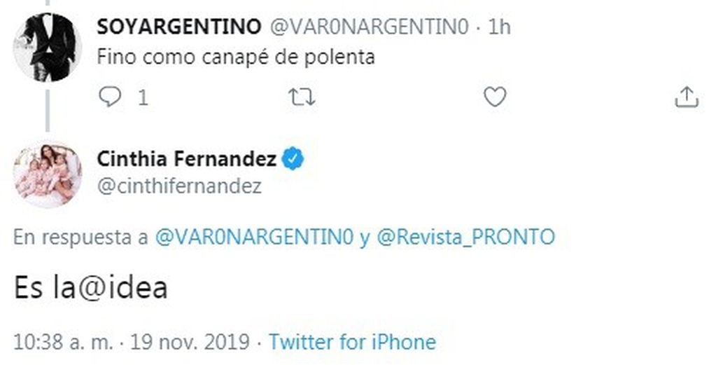 Cinthia Fernández bromeó en Twitter sobre el video que grabó para el Palacio de la Oportunidad. (@cinthifernandez)