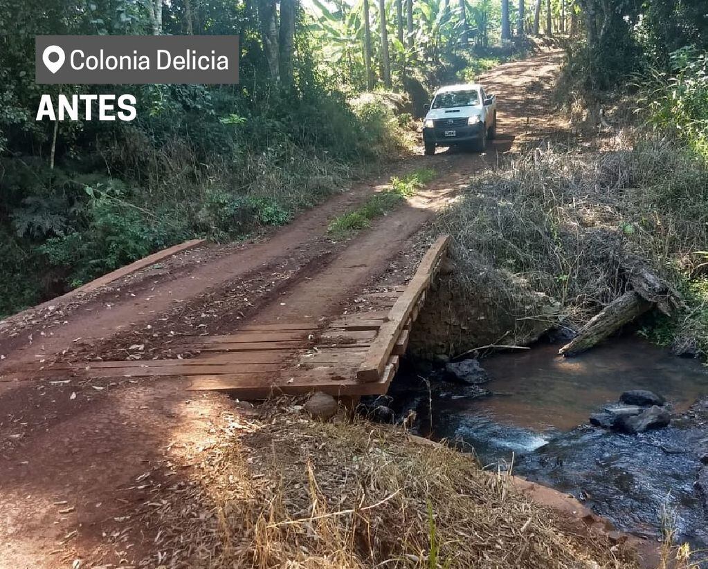 Colonia Delicia: quedó habilitado un nuevo puente sobre el arroyo Yacutinga.