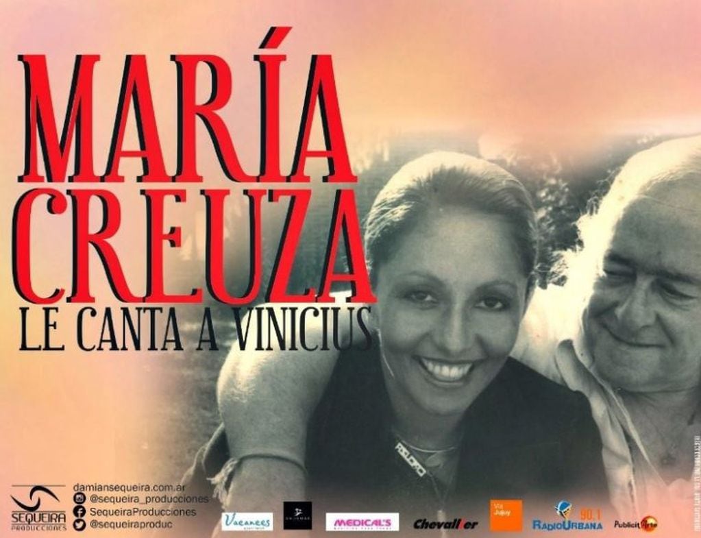 Afiche promocional del espectáculo que ofrecerá la cantante brasileña María Creuza este viernes en San Salvador de Jujuy.