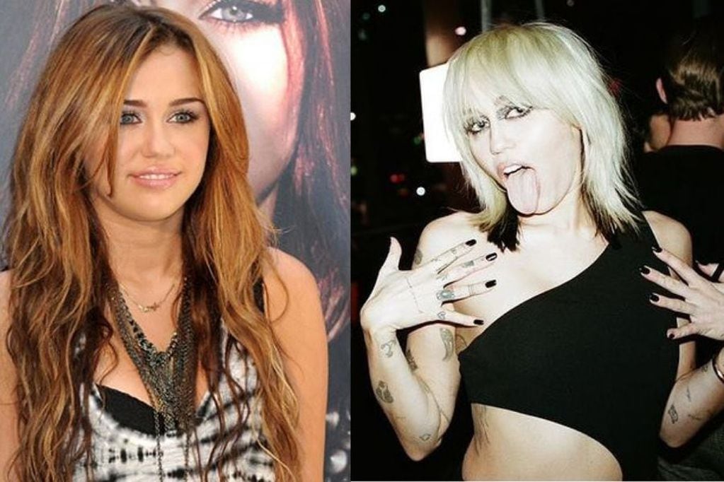 El antes y después de Miley Cyrus.