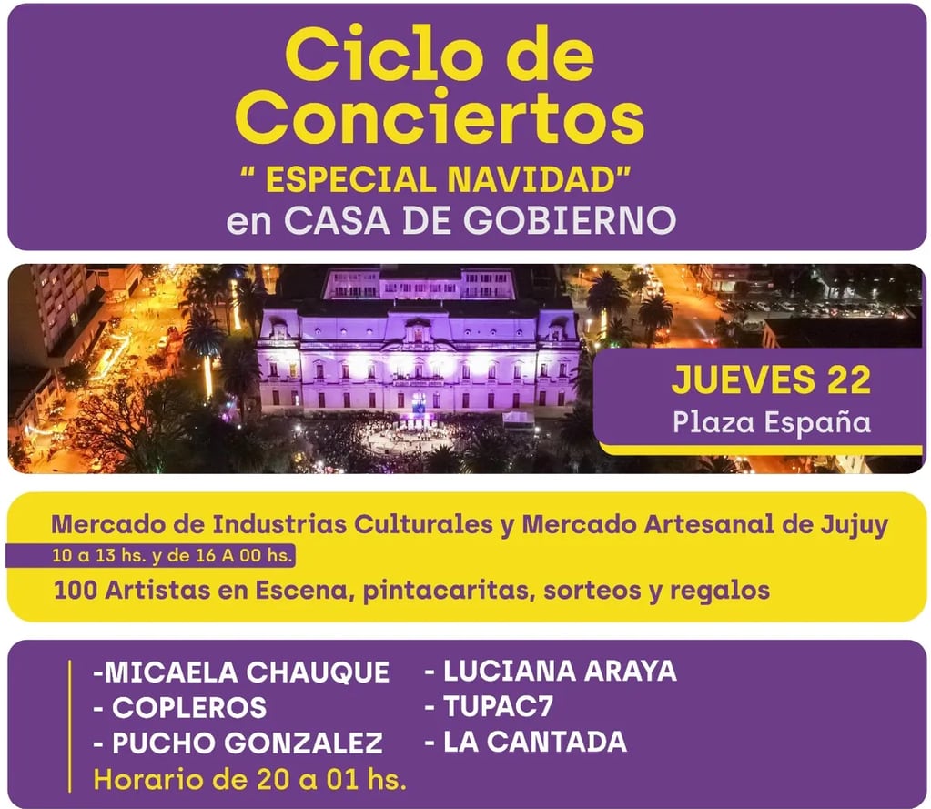 La propuesta de este jueves, en el ciclo de conciertos gratuitos en la plaza España, en San Salvador de Jujuy.