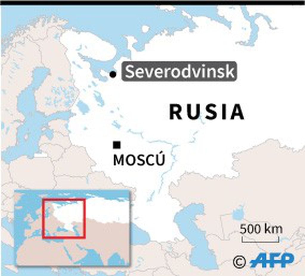 Severodvinsk, donde la explosión en una base de lanzamiento de misiles causó este jueves al menos cinco muertos.