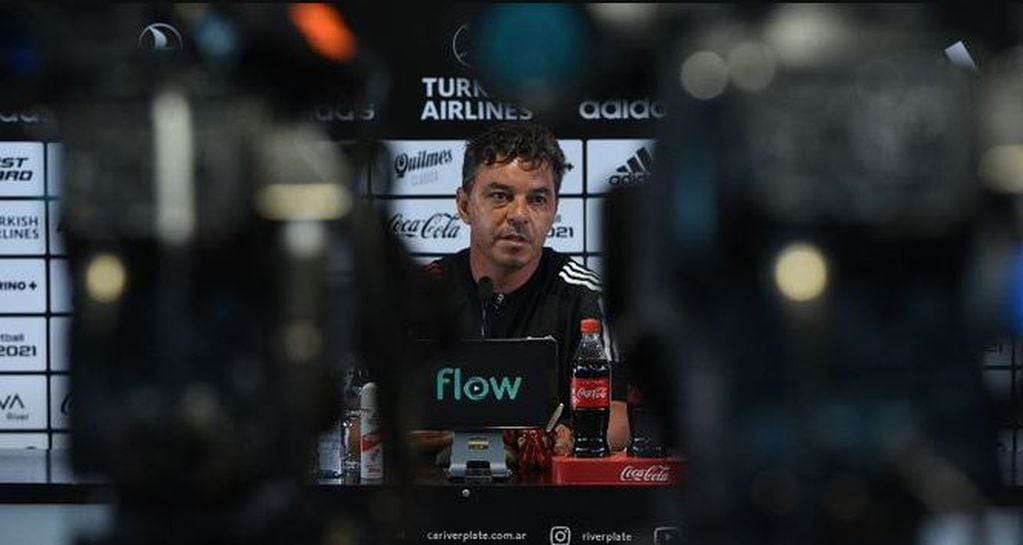 Marcelo Gallardo, entrenador de River, brinda la conferencia de prensa previa al Superclásico contra Boca del próximo domingo 3 de octubre, a disputarse en el estadio Monumental.