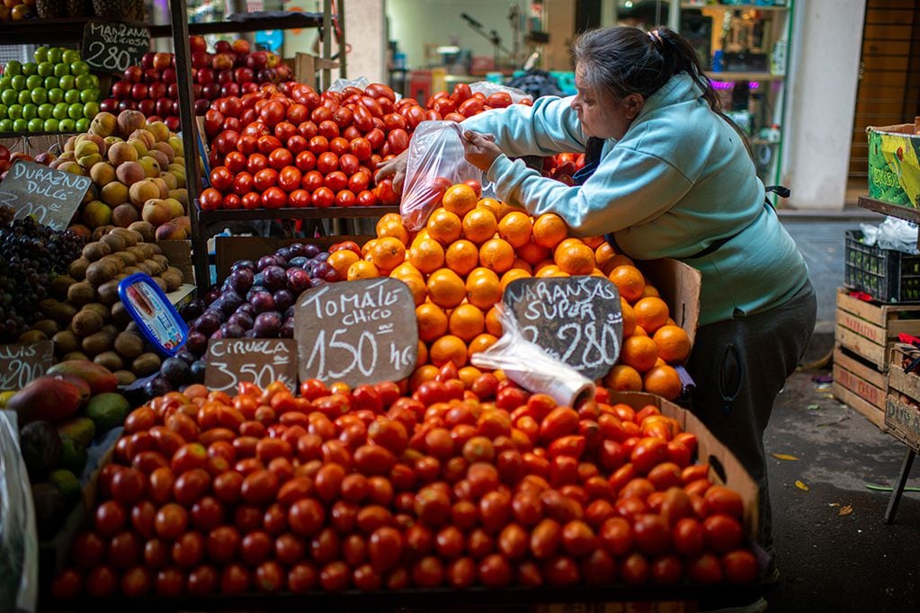Feria de verduras y frutas de calle Crisol, en el Barrio de Nueva Córdoba. (Pedro Castillo / La Voz)