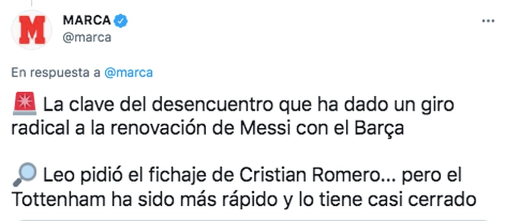 Lionel Messi le habría pedido al Barcelona el fichaje del "Cuti" Romero.