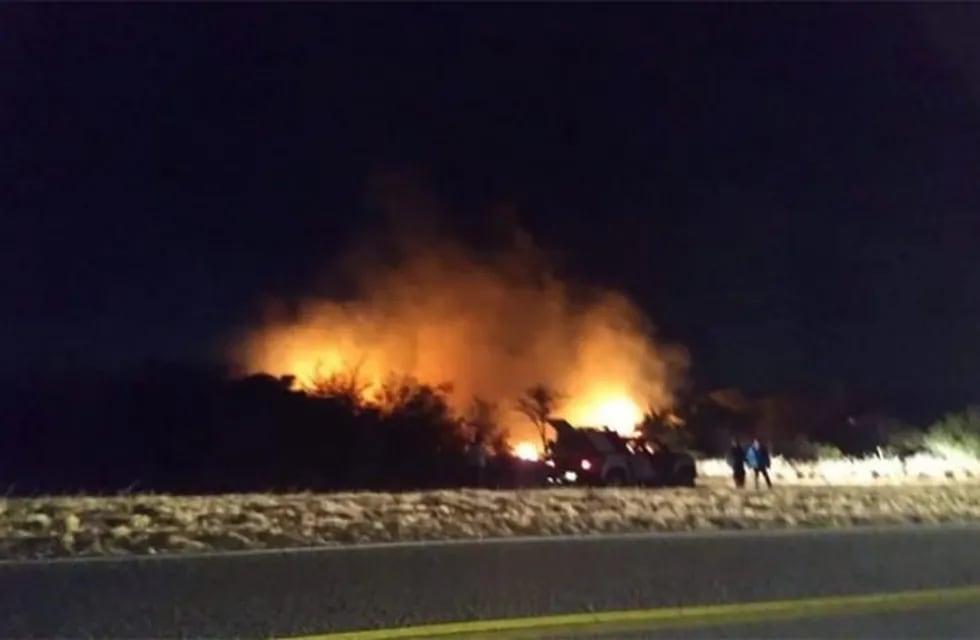 Incendio en Villa Larca, San Luis.