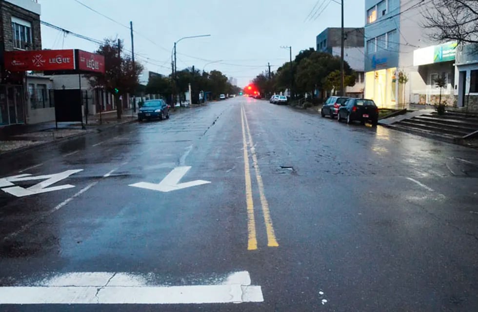 Una avenida de Santa Rosa en la mañana de este sábado (El Diario)