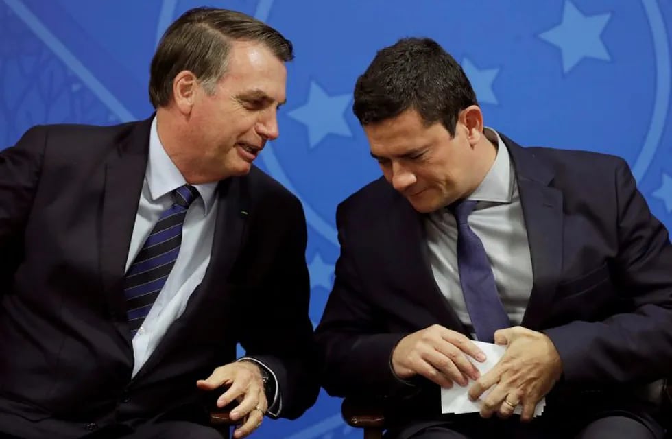 Jair Bolsonaro y Sergio Moro. (AP)