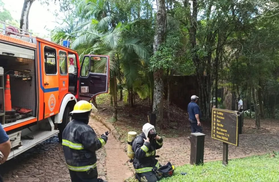 Principio de incendio en un hotel de las 600 Hectáreas en Puerto Iguazú.