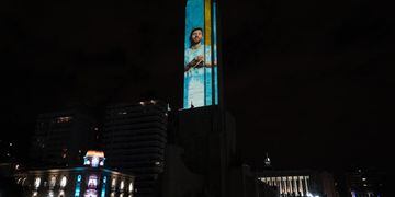 Messi en el Monumento a la Bandera