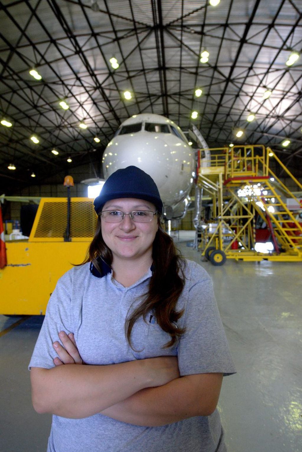 Ginette Long, mecánica de mantenimiento de aeronaves en Fadea.