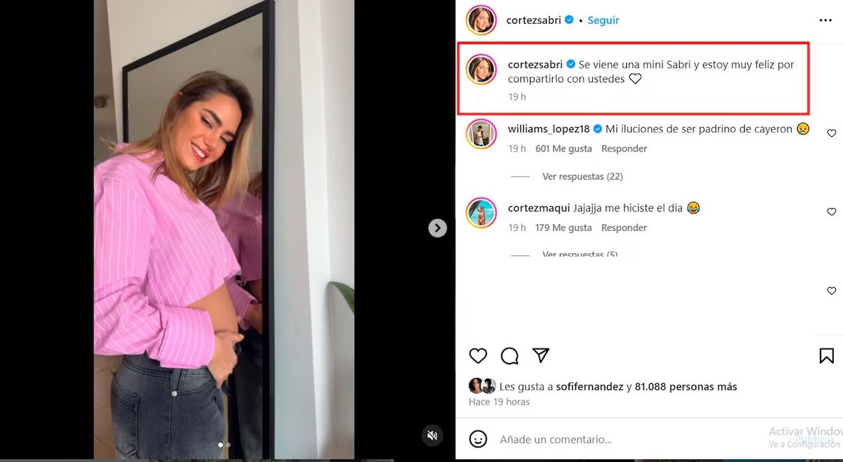 Sabrina de Gran Hermano sobre su condición actual.