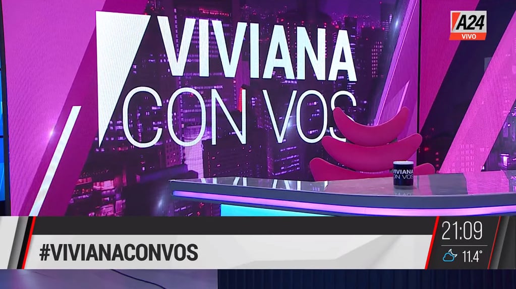 A24 emitió el programa "Viviana con vos" sin Viviana Canosa (Captura de pantalla)