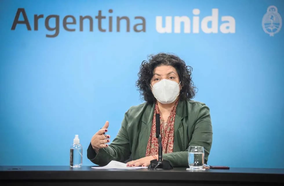 La ministra de Salud, Carla Vizzotti, en conferencia de prensa. (Foto: Télam)