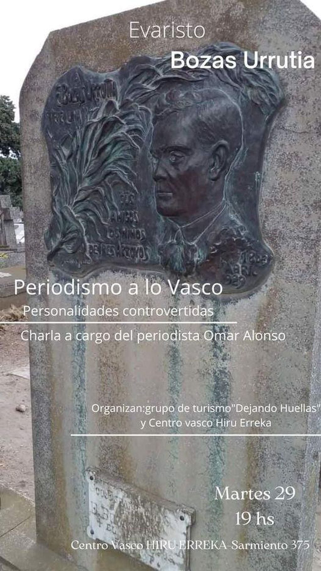 Charla en el Centro Vasco HIRU ERREKA de Tres Arroyos: "Periodismo a lo Vasco -Personalidades controvertidas”