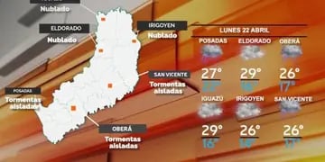 Inicio de semana con posibles lluvias y tormentas en Misiones