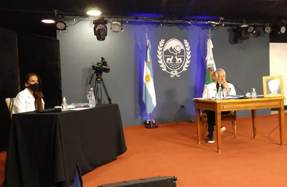 El gobernador Rodríguez Saá en la reunión virtual con el presidente.