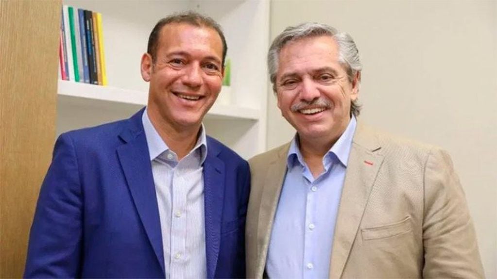 Omar Gutiérrez junto al presidente electo, Alberto Fernández (web).