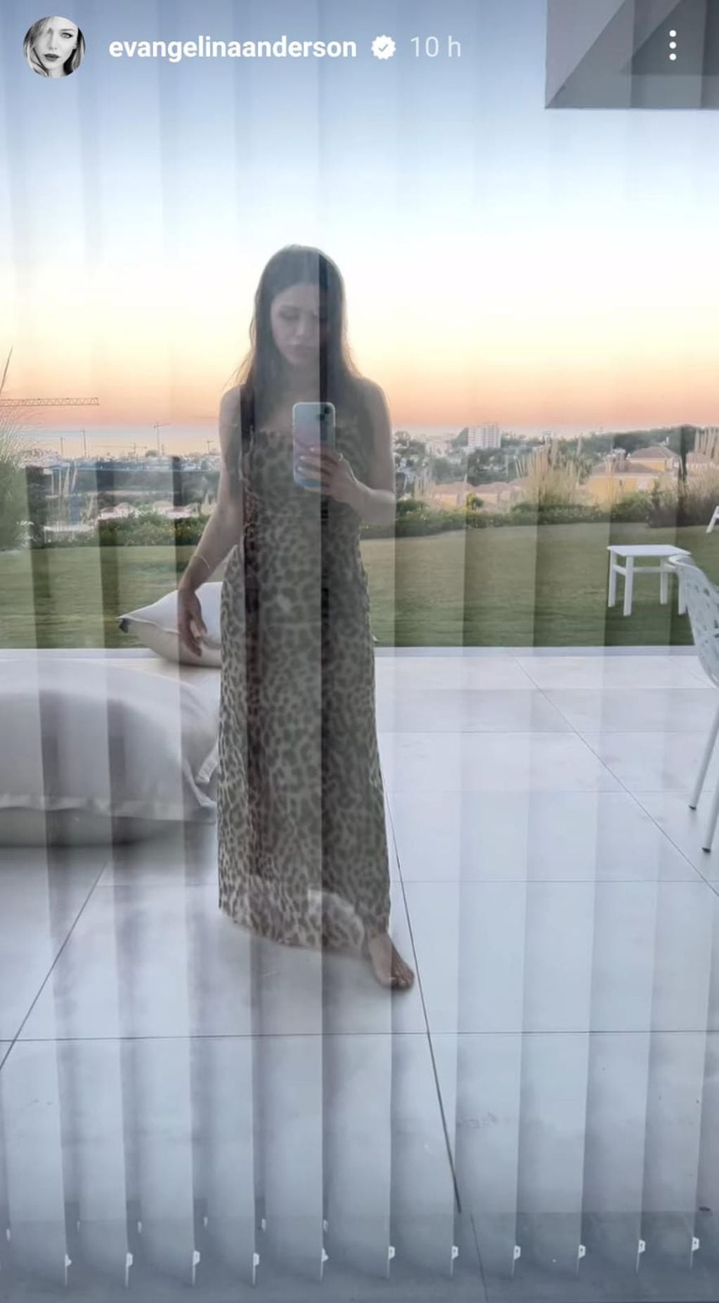 Ultra escote y animal print: Evangelina Anderson deslumbró con un vestido infartante desde Marbella