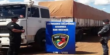 San Vicente: dos camiones fueron secuestrados por transportar maíz y soja ilegales