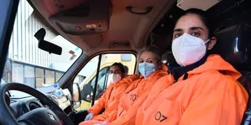El equipo de mujeres, listas para las emergencias del 107. (Municipalidad de Córdoba)