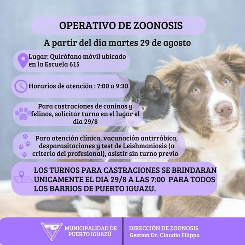 Continúan con los operativos de zoonosis en Puerto Iguazú.
