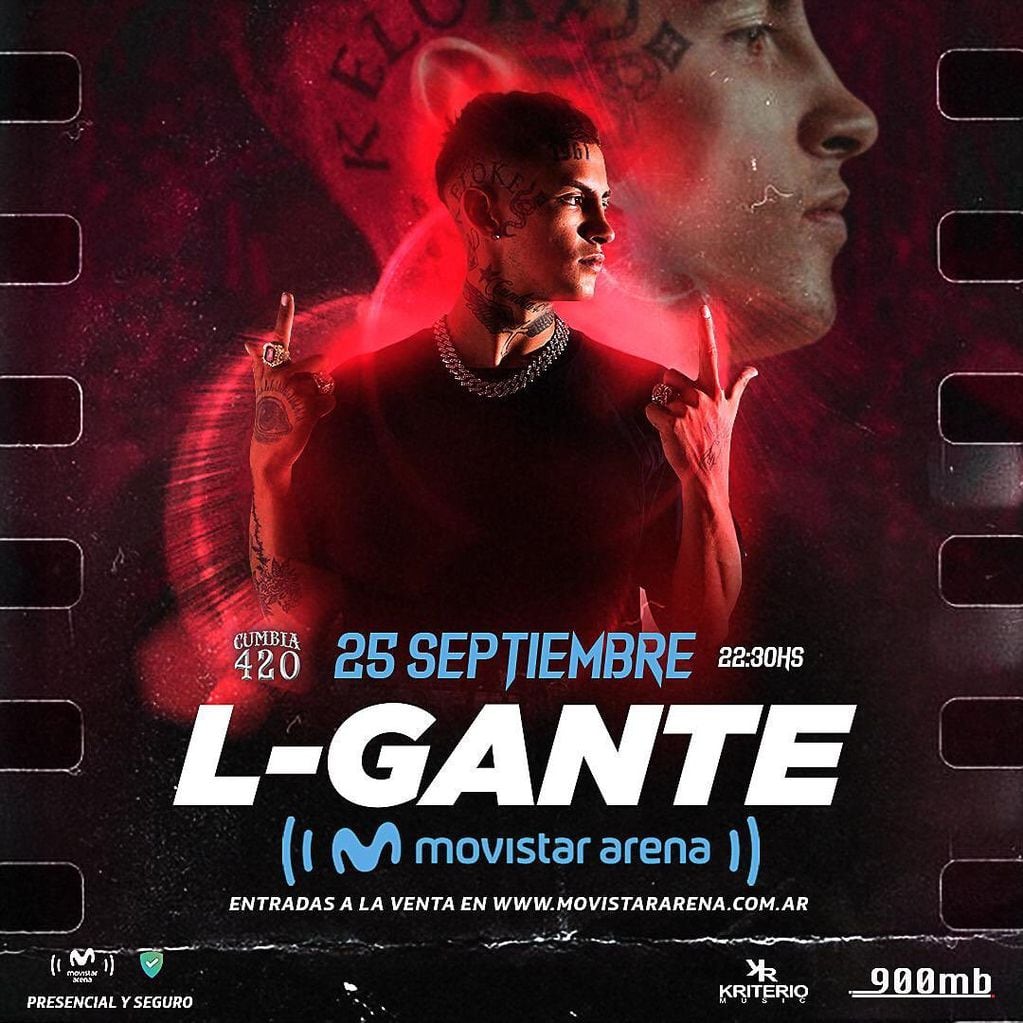 L-Gante se presentará en el Movistar Arena.