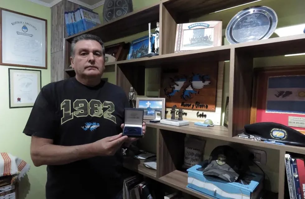 Hilario Lucero, veterano de Malvinas quien entregó la medalla que fue robada en el Museo de Neuquén.