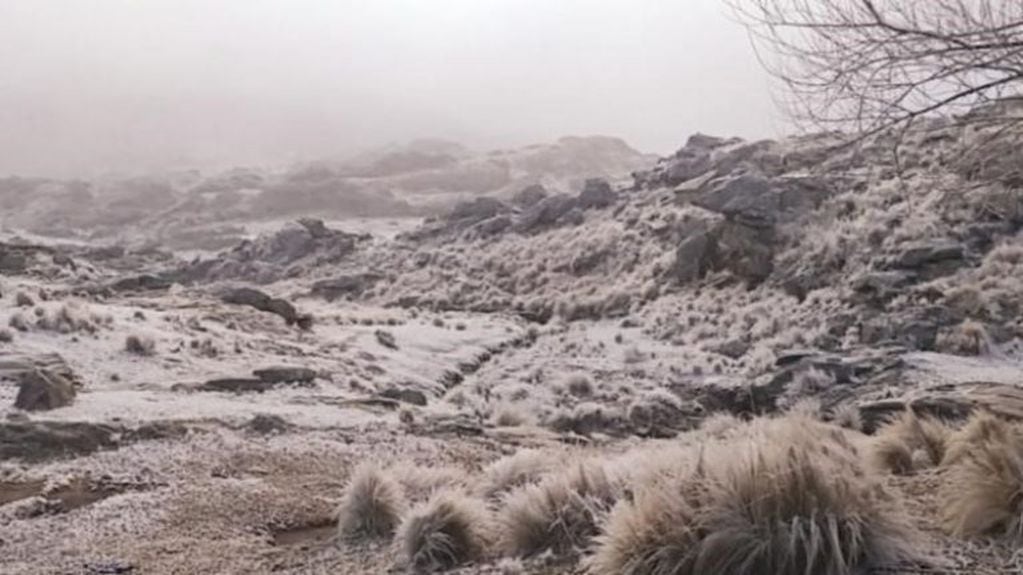Postales de la primera nevada de este invierno 2020 en las sierras cordobesas
