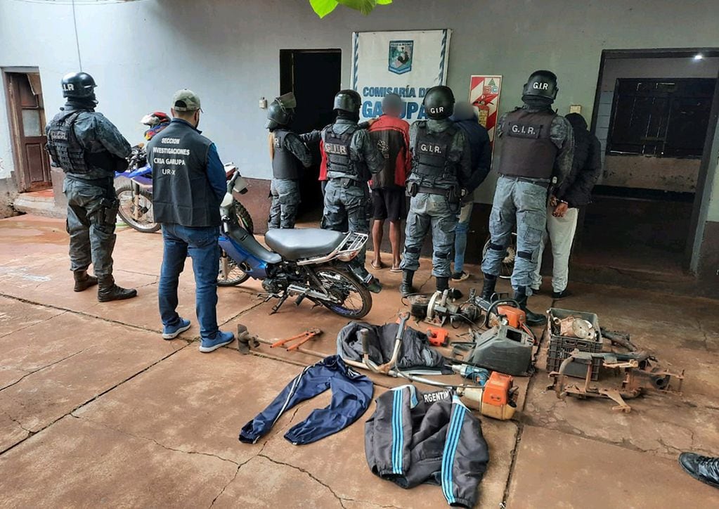 Garupá: detuvieron a cuatro personas y desmantelaron un aguantadero. Policía de Misiones