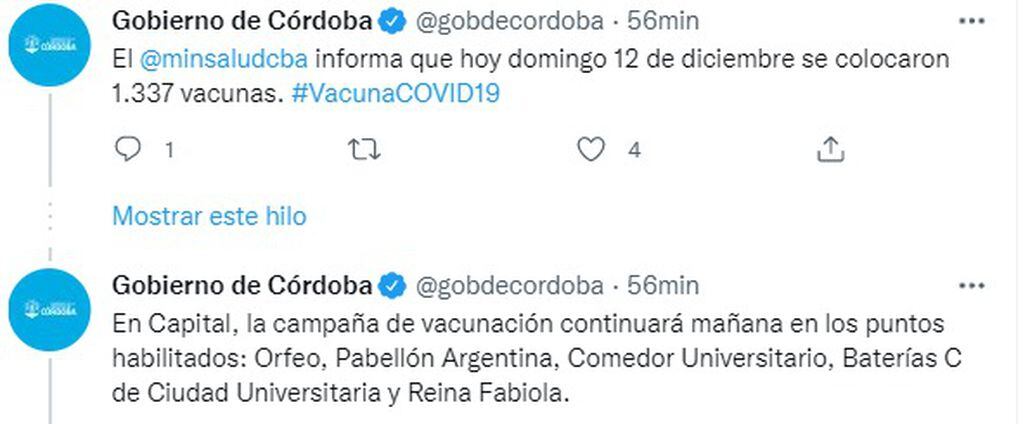 Sigue la campaña de vacunación contra el COVID. Los puntos habilitados en Córdoba.